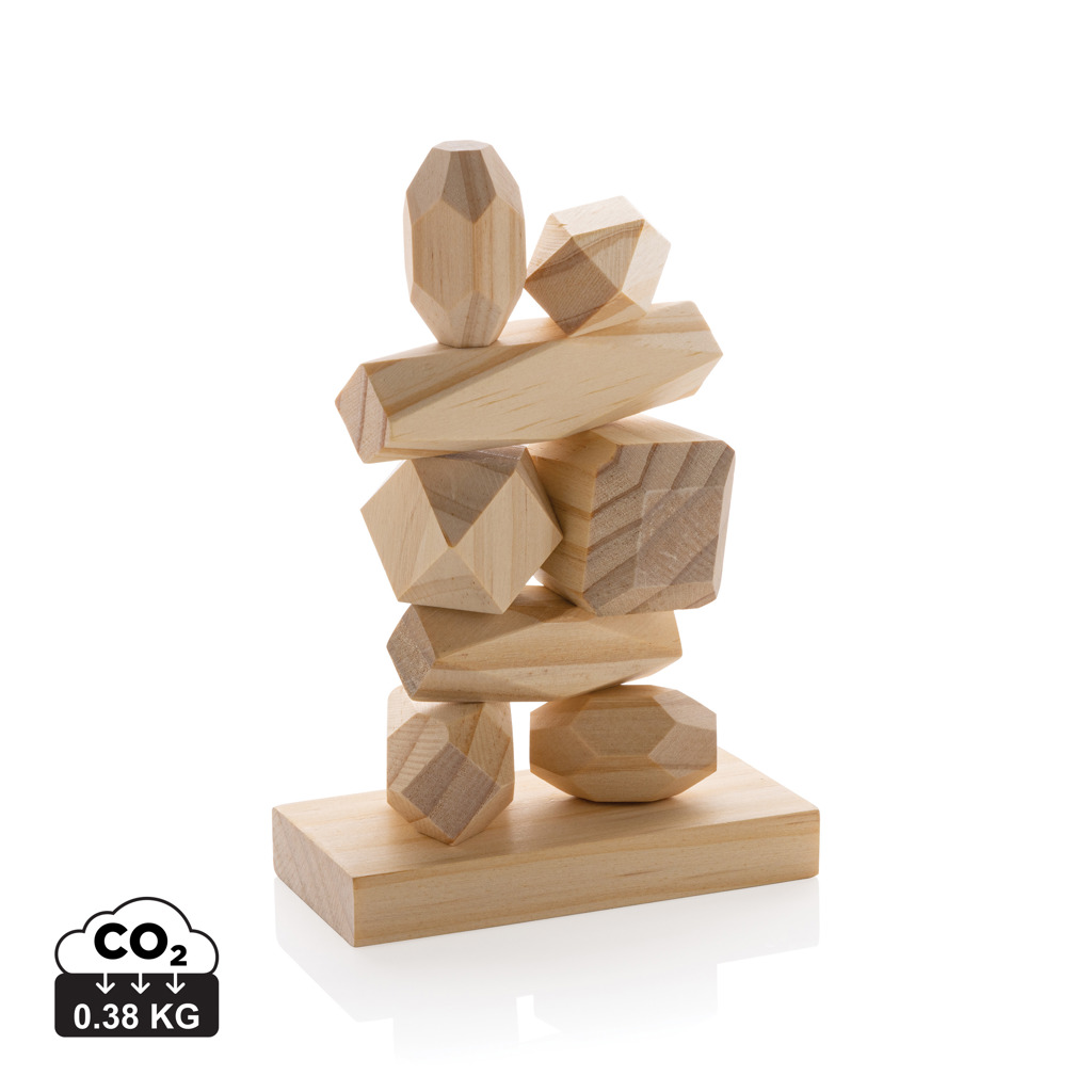 Ukiyo Crios wooden balancing rocks in pouch