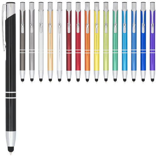 Moneta anodized aluminium click stylus ballpoint pen (blue ink)