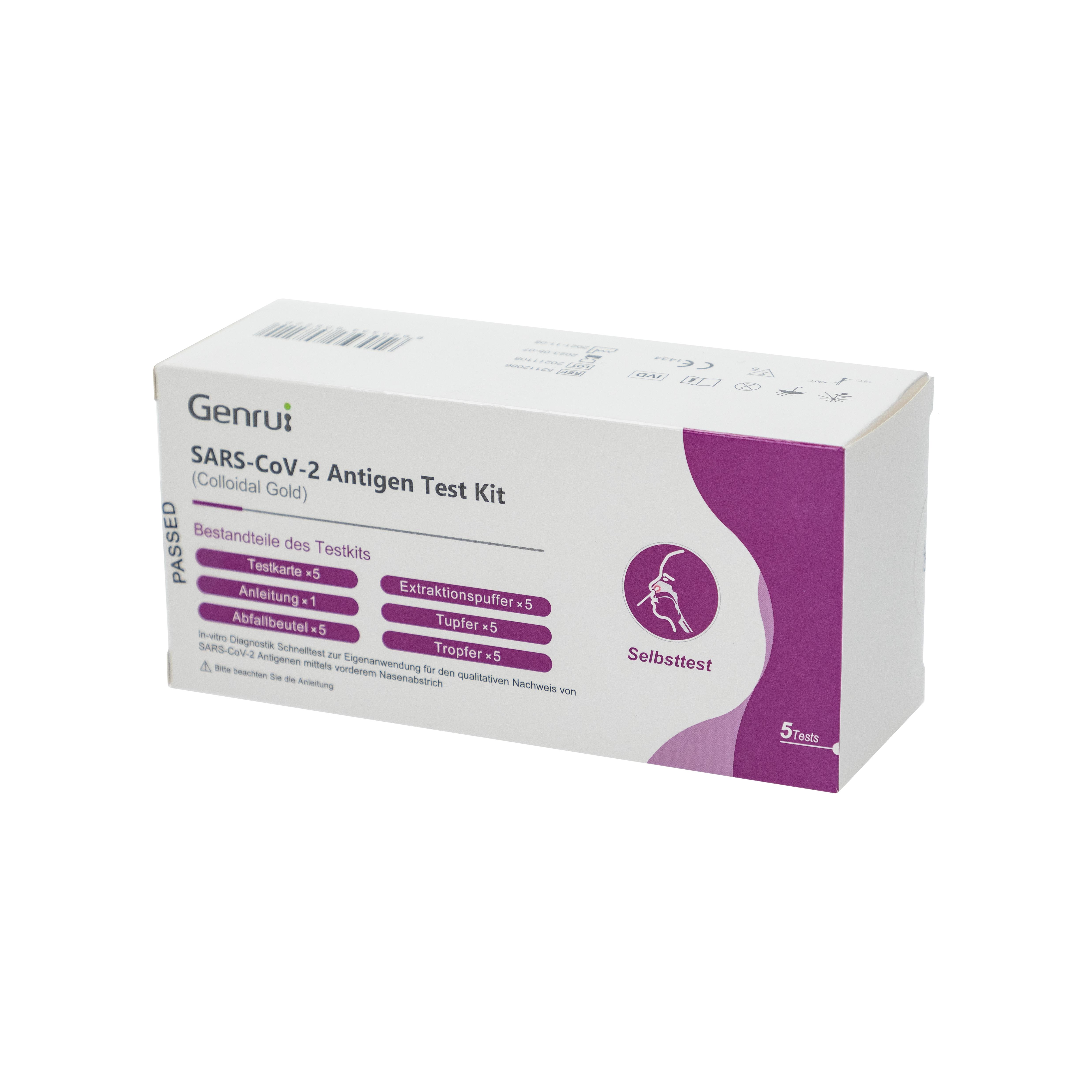 COVID-19 Antigen Rapid Test, set of 5, throat/nasal test