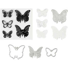 Clear stamps, embossing and cutting dies