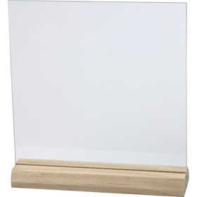 Glass Plate with Wooden Holder