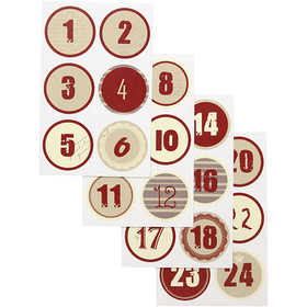 Christmas calendar number stickers