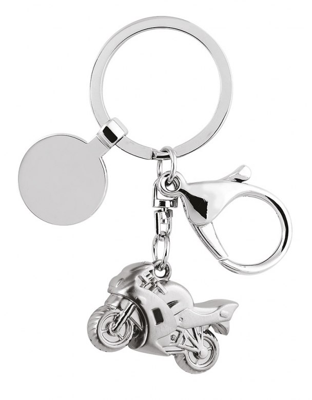 Key chain MOTORBIKE -snap hook and plate