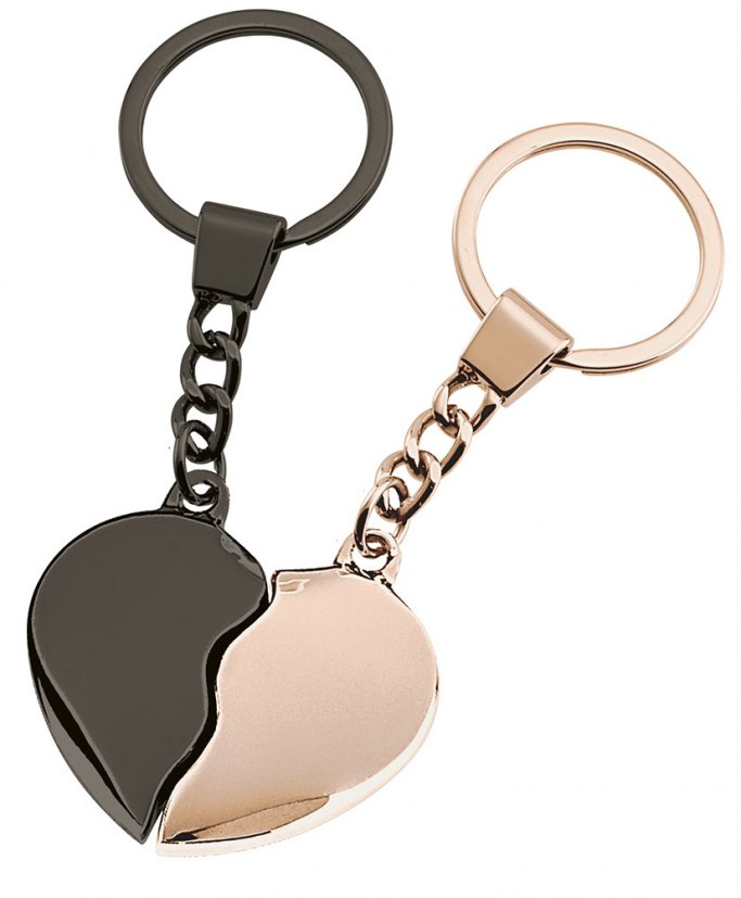 KEYCHAIN BROKEN HEART BICOLOUR