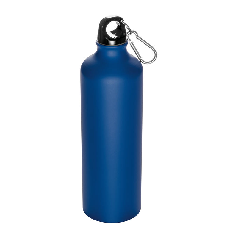 Metal drinking bottle with carabiner Brno