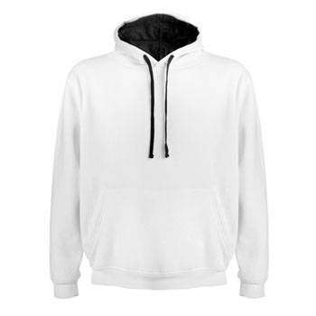 URBAN HOODED SWEATSHIRT S/XS WHITE/NAVY BLUE