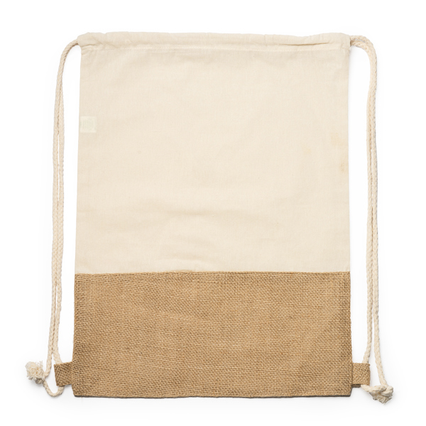 WILKES COTTON/JUTE DRAWSTRING BAG GREIGE