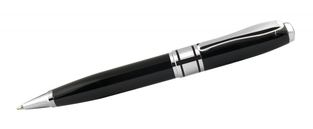 BALLPOINT PEN BLACK CHROMED SHINY