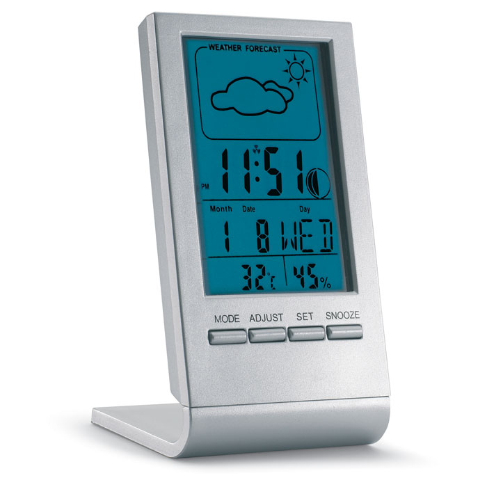 Weather station with blue LCD