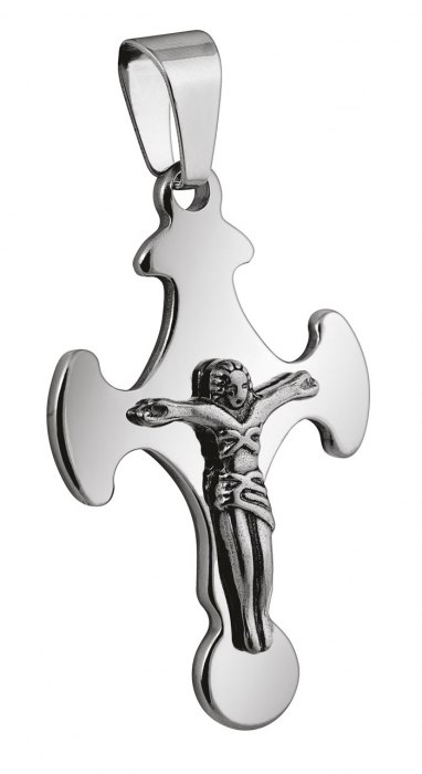 PENDANT CROSS MEDIUM STEEL 27x44mm