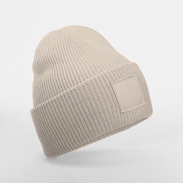 Deep Cuffed Tonal Patch Beanie