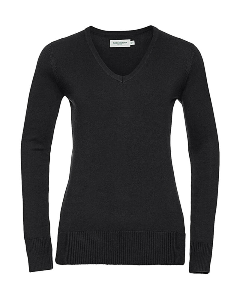 Ladies V-Neck Knitted Pullover