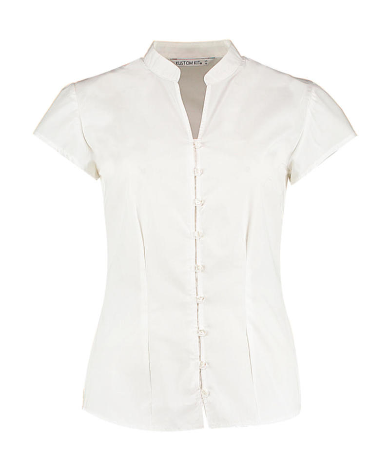 Women's Tailored Fit Mandarin Collar Blouse SSL