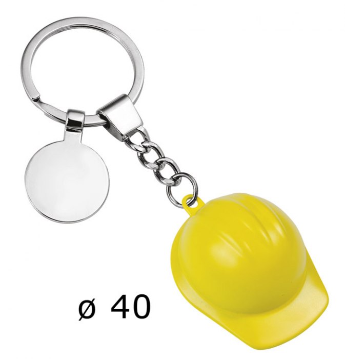 KEYCHAIN HELMET YELLOW D=40mm