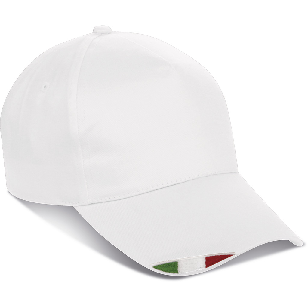 PANEL CAP IN COTTON WITH ITALIAN FLAG