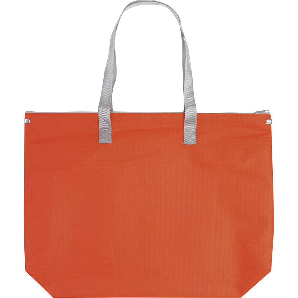 SHOPPING BAG WITH ZIPPER FASTENER