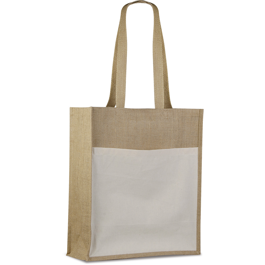 JUTE SHOPPING BAG WITH GUSSET