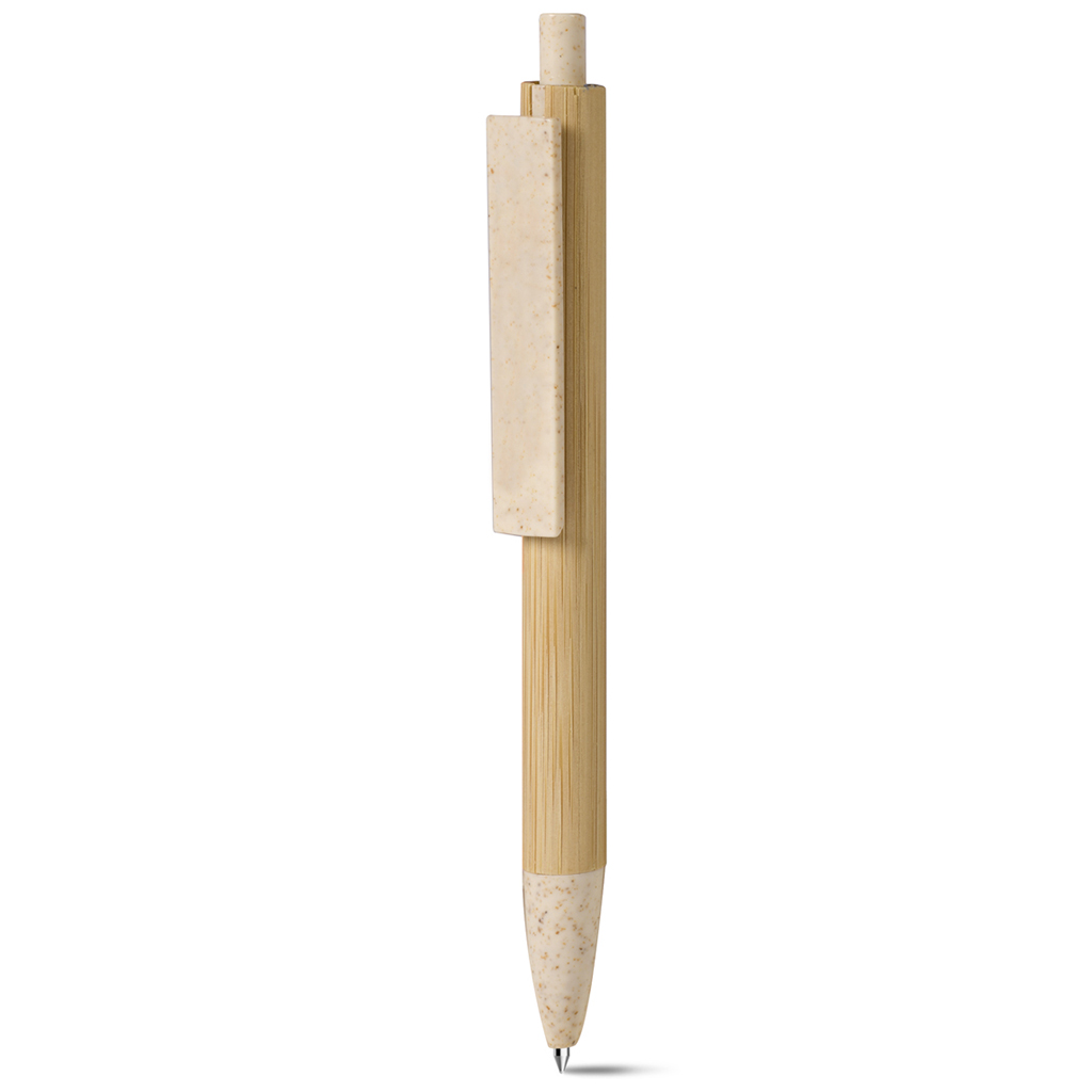 BALLPOINT PEN WITH BLUE REFILL IN BAMBOO AND WHEAT STRAW ABS