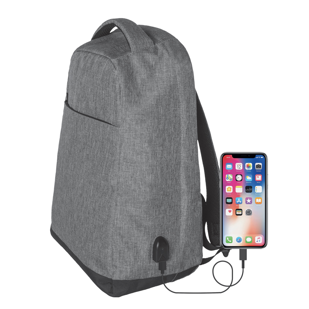 ANTI THEFT RUCKSACK WITH USB CHARGE PORT