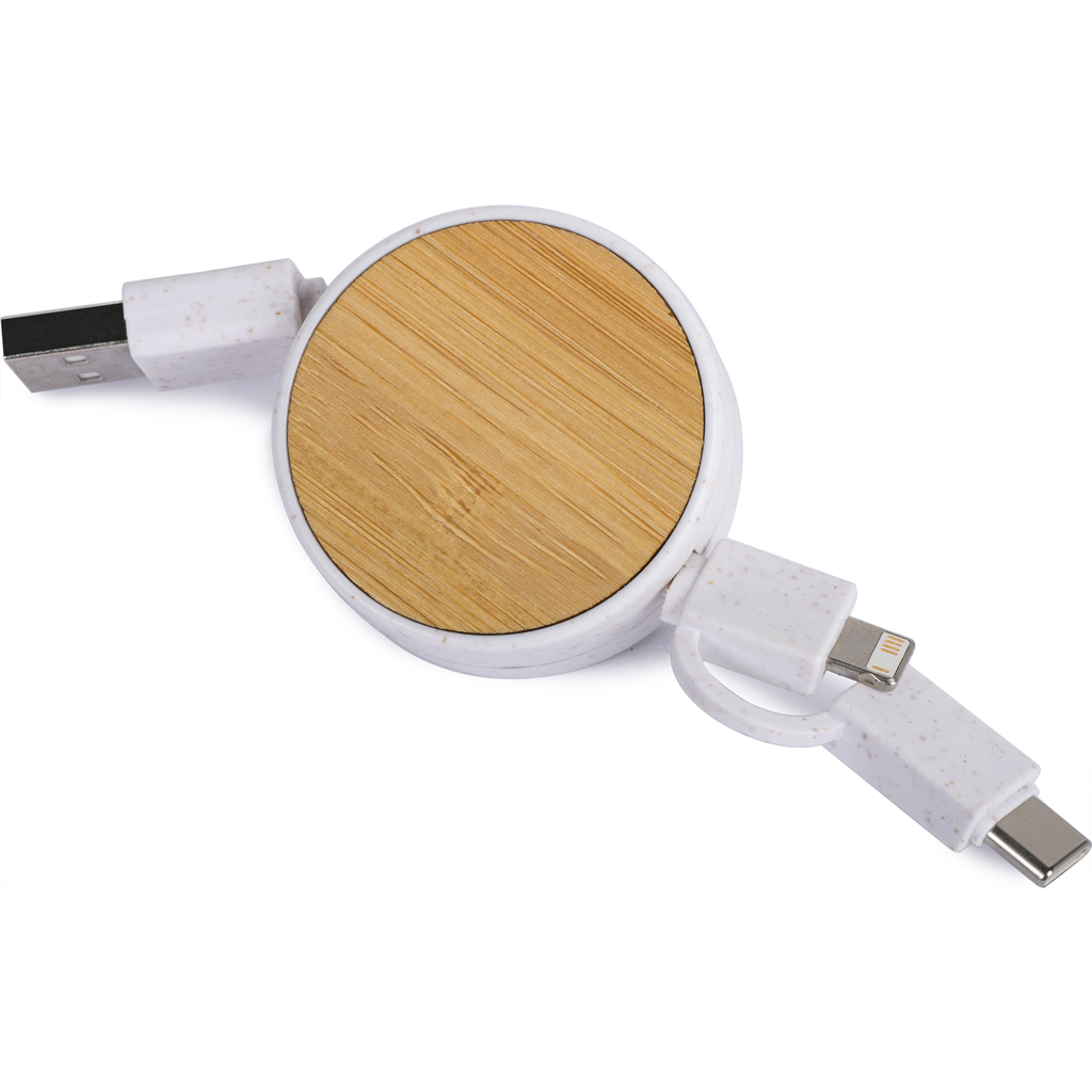 IN CHARGING CABLE IN WHEAT STRAW ABS AND BAMBOO USB USB C