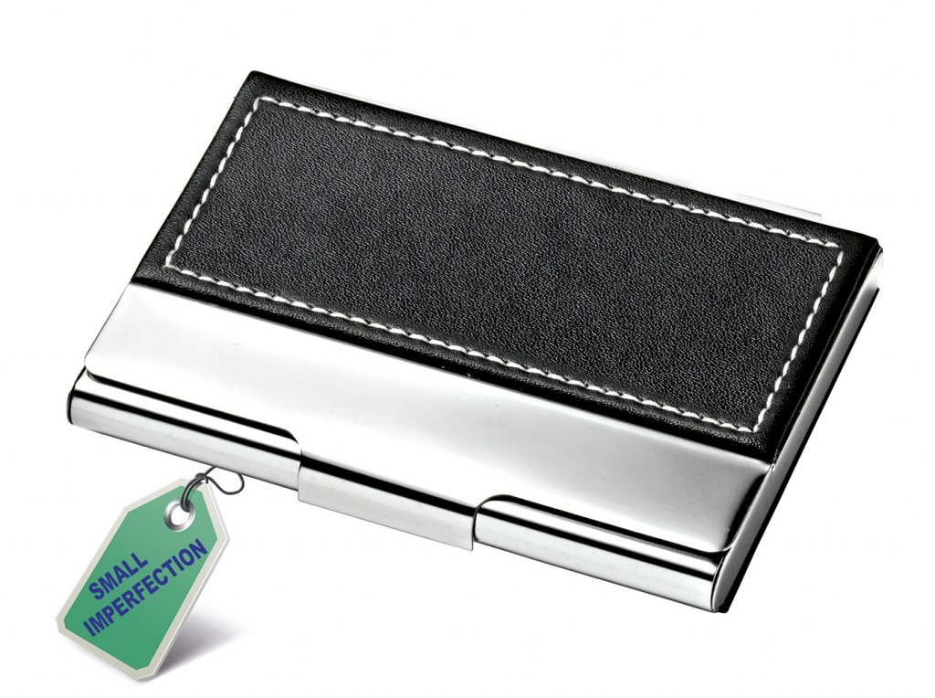 BUSINESS CARD CASE METAL - PU BLACK