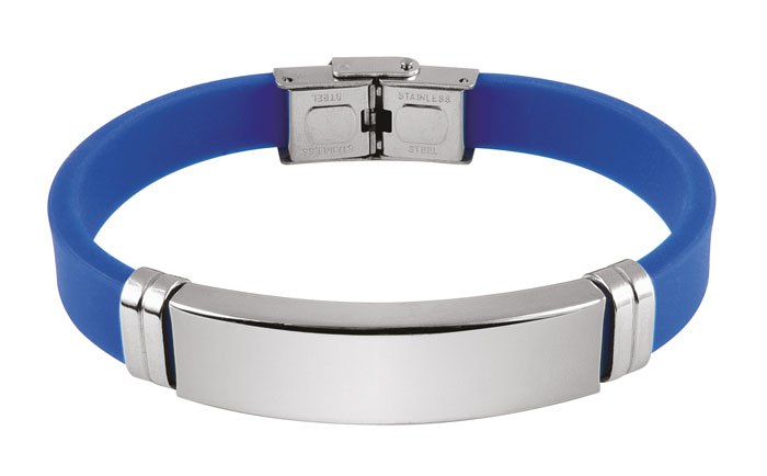 STEEL BRACELET AND BLUE EVA