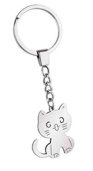 STEEL KEYCHAIN - CAT - NO BOX