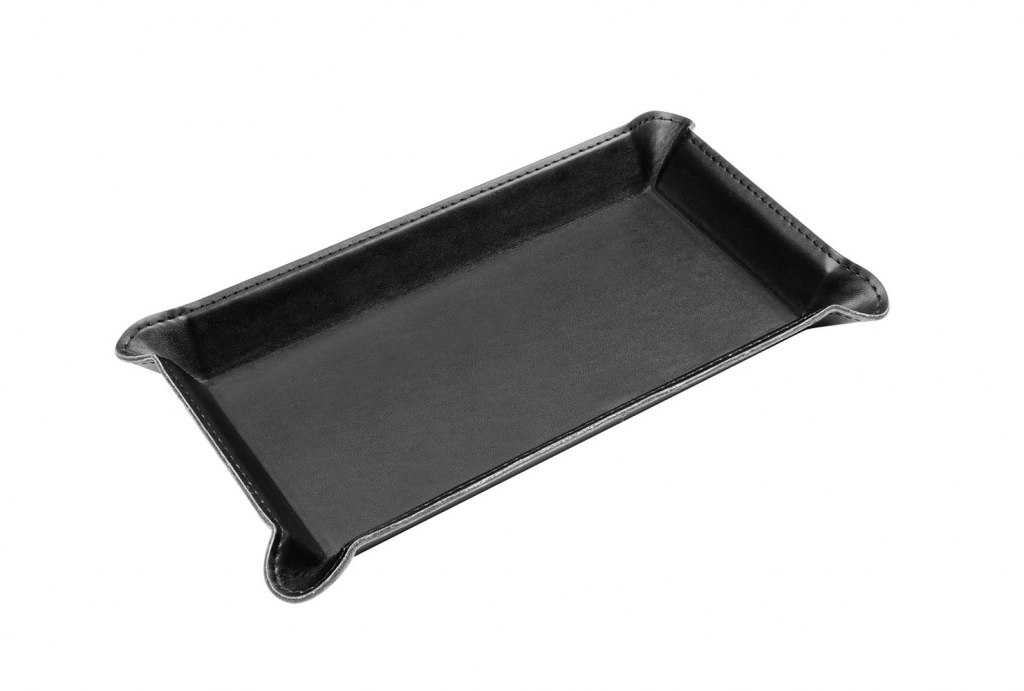 BLACK PU VALET TRAY 22X11,5 cm