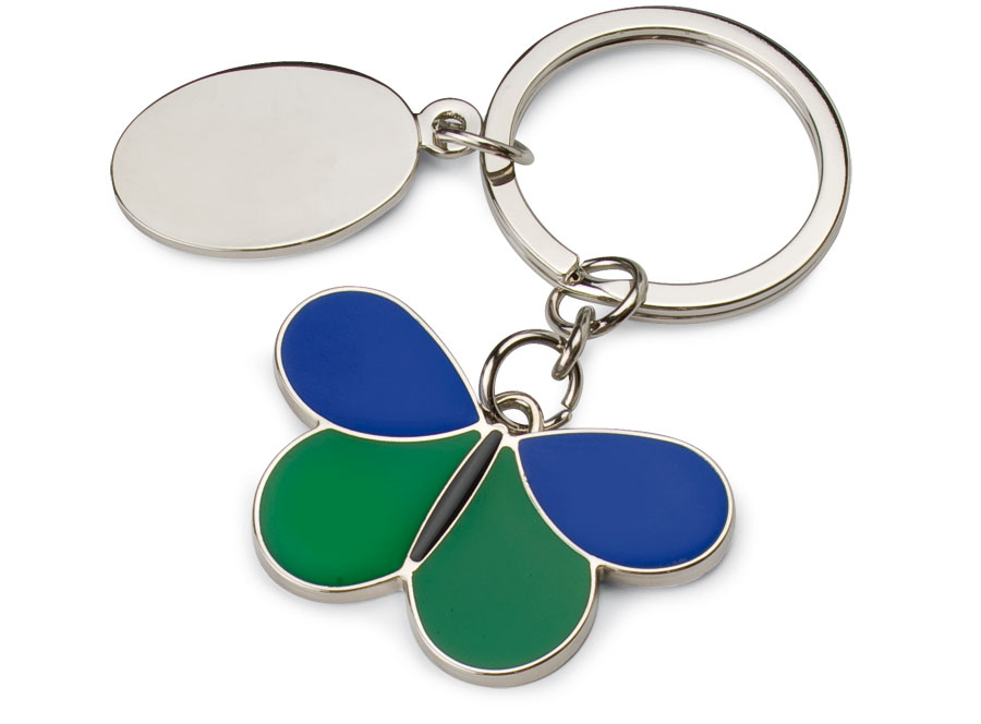 KEYCHAIN BUTTERFLY  BLUE-GREEN