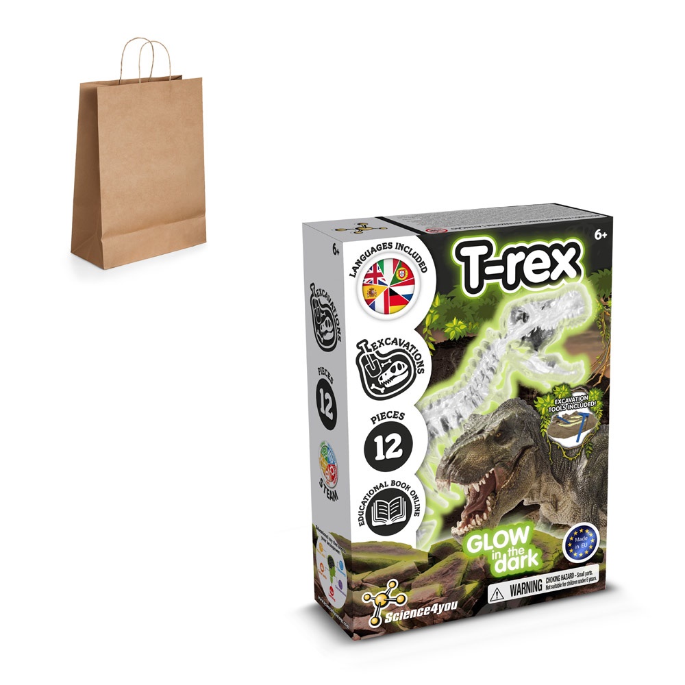 Fossil Excavation Kit III. Educational game supplied with a kraft paper gift bag (115 g/m²)