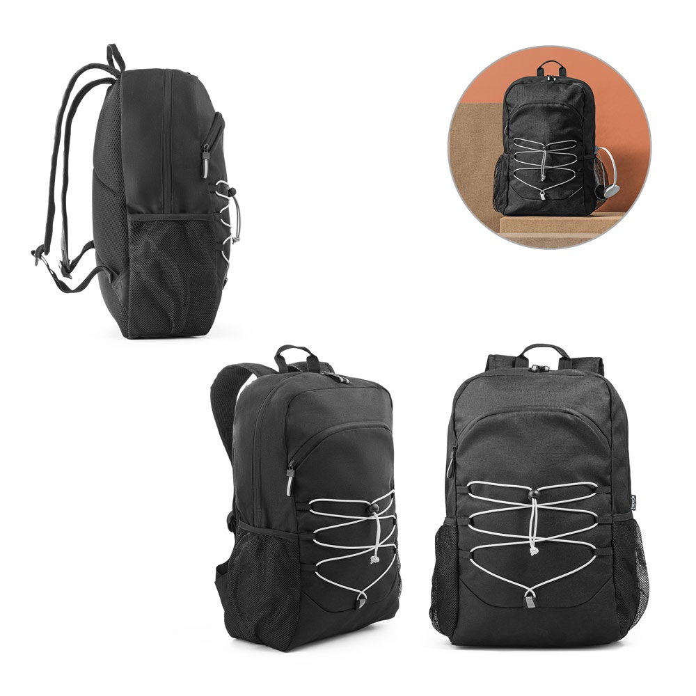 DELFOS BACKPACK. 300D recycled polyester and 600D recycled polyester laptop backpack with reflective elements