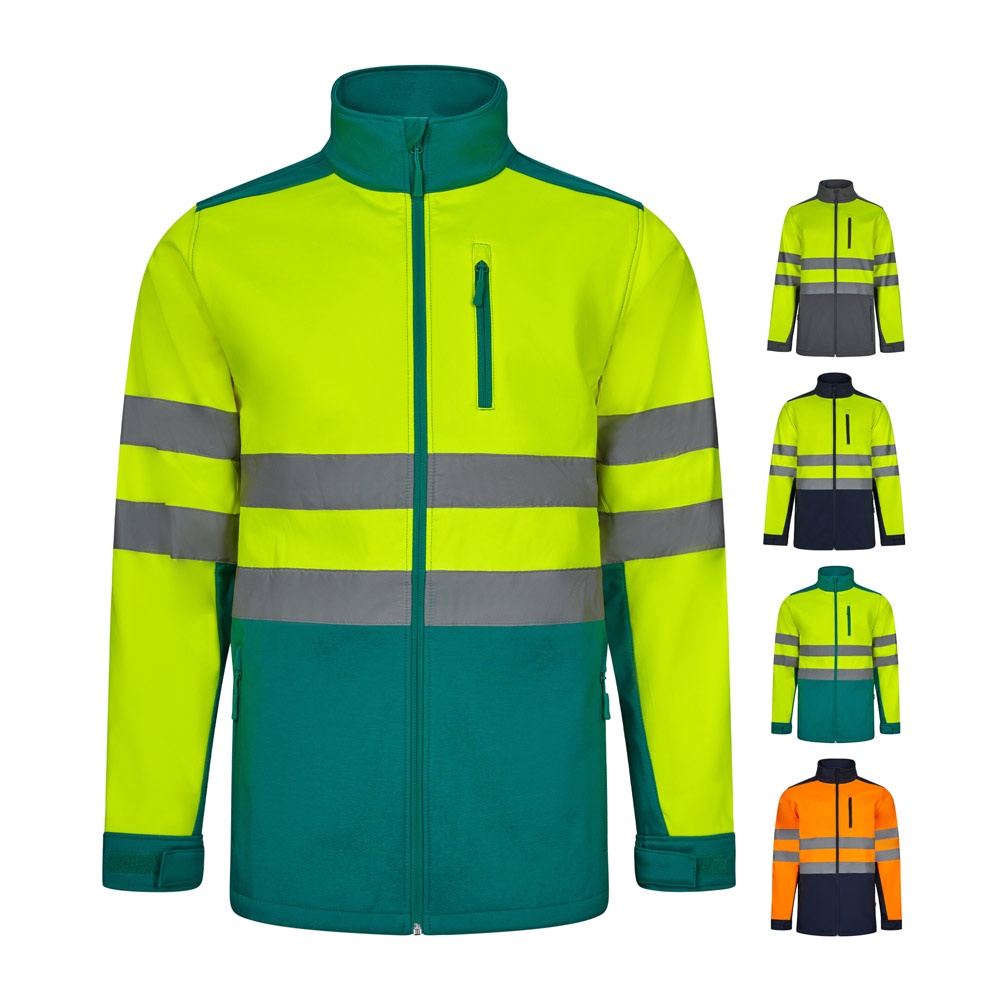 VL HESTIA. Two-tone soft shell jacket (280g/m²), in polyester (96%) and elastane (4%)