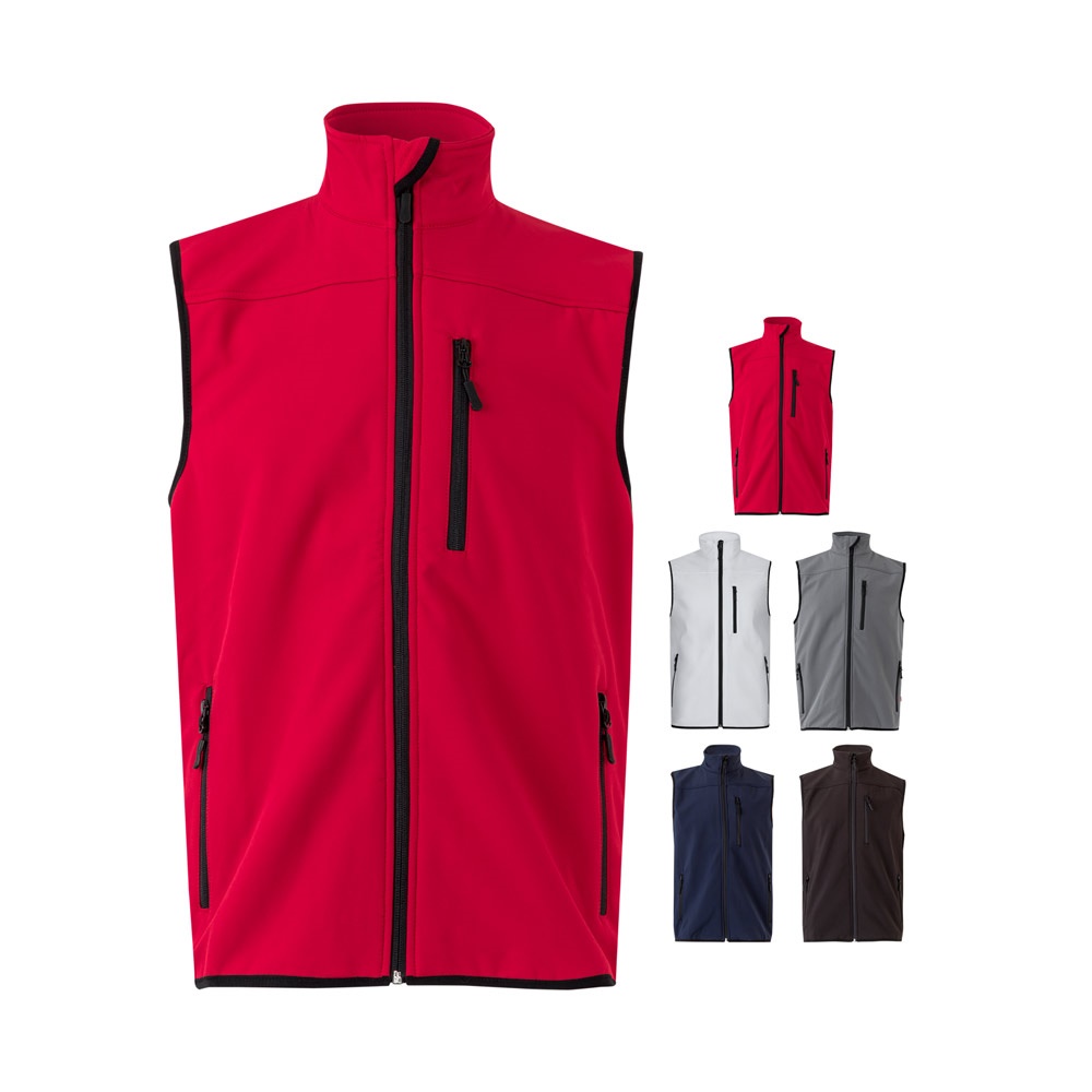 VL VARUNA. Soft shell vest (280g/m²), with polar lining, in polyester (94%) and elastane (6%)