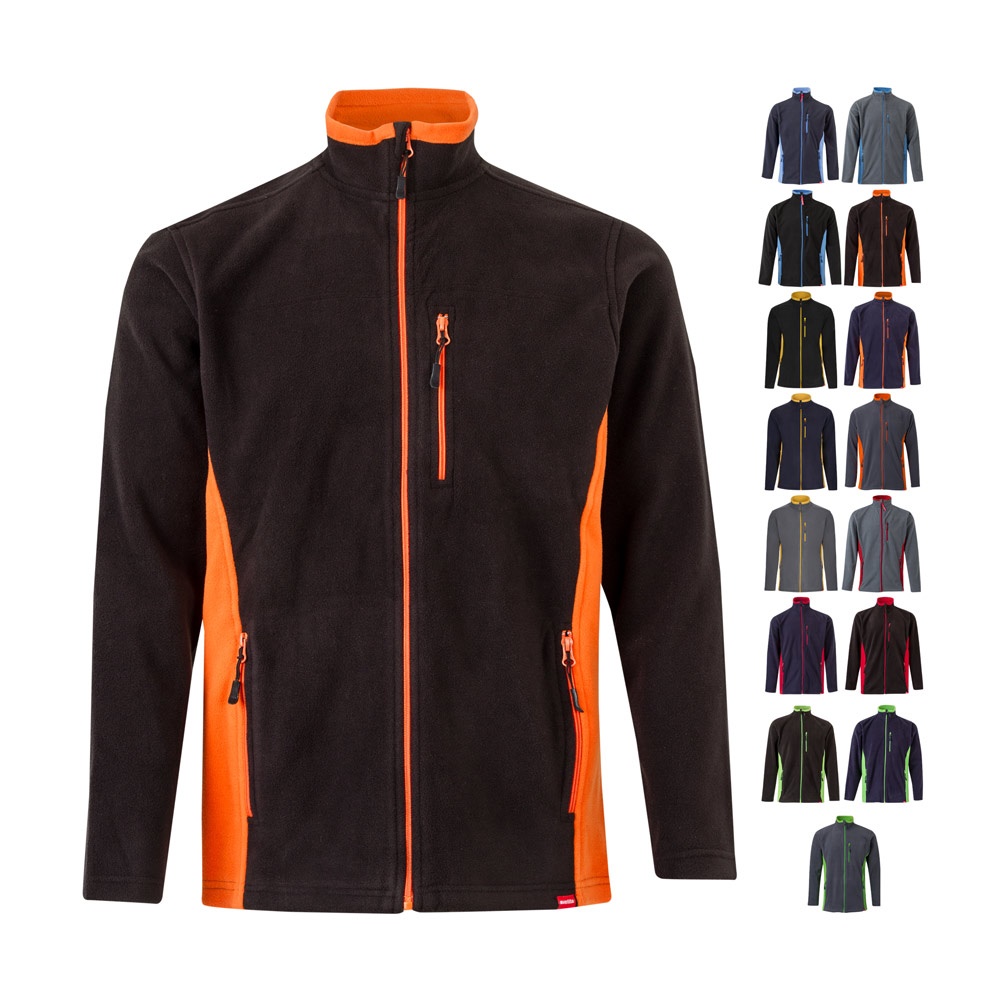 VL GERAS. Two-tone fleece jacket (220g/m²) in polyester (100%)