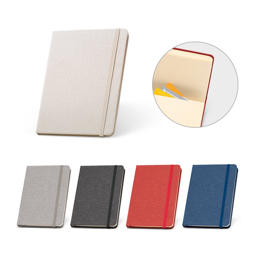 BOYD. A5 notebook in recycled polyester (100% rPET) with lined sheets