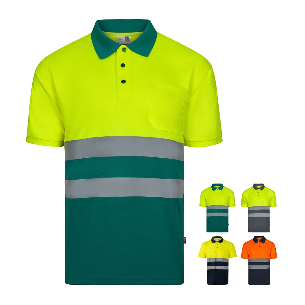 VL FORTUNA. Bird-eye polo shirt (140g/m²) with short sleeves, in polyester (100%)