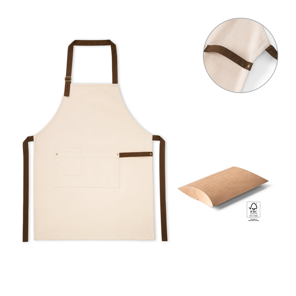 HOLM. 100% cotton canvas apron (320 g/m²) with metal details