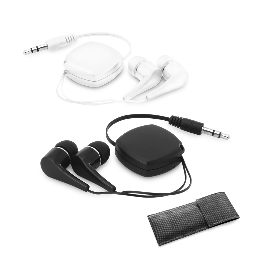 PINEL. Retractable earphones with 0'75 m ABS cable