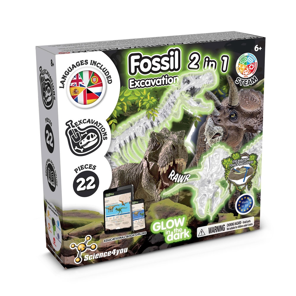 2 in 1 Fossil Excavation Kit I. Educational game for children