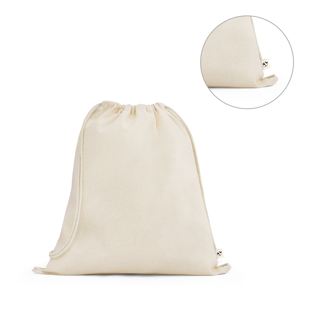 BELIZE. 100% organic cotton drawstring bag (140 g/m²)