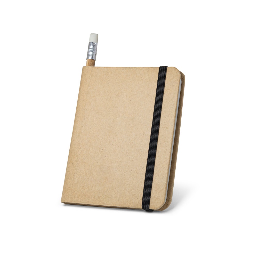 BRONTE. A7 notepad with plain sheetsr, made of 100% recycled paper