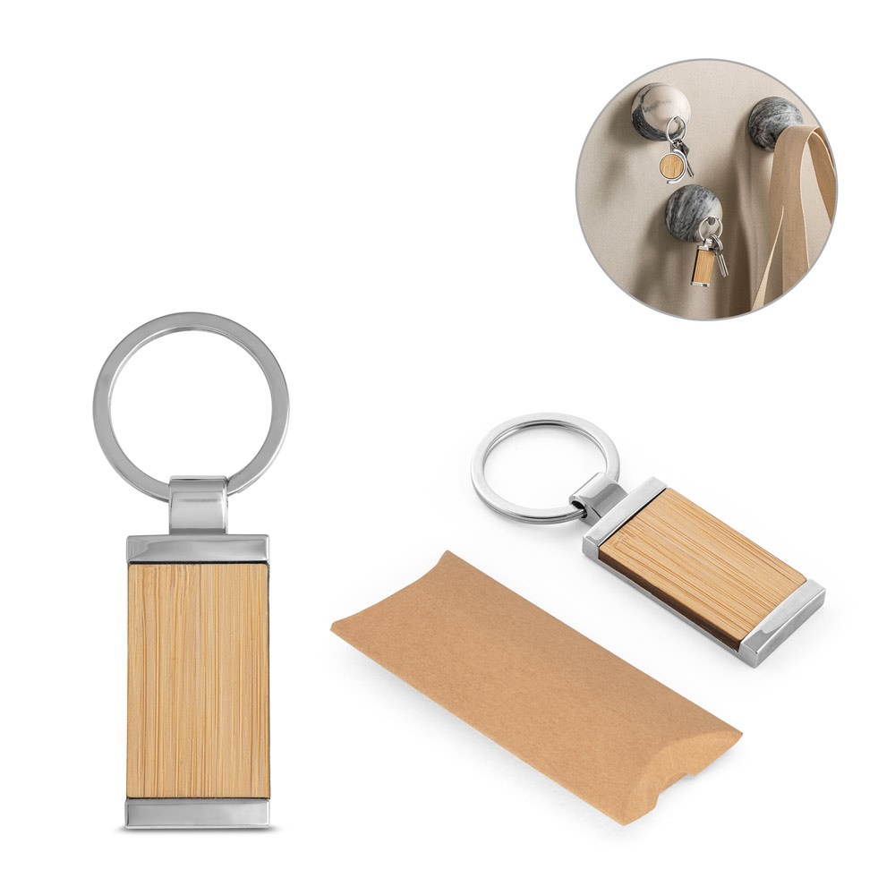 HOMER. Rectangular bamboo keyring