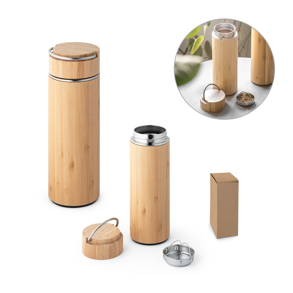 SOW. Bamboo and stainless steel thermos 440 mL