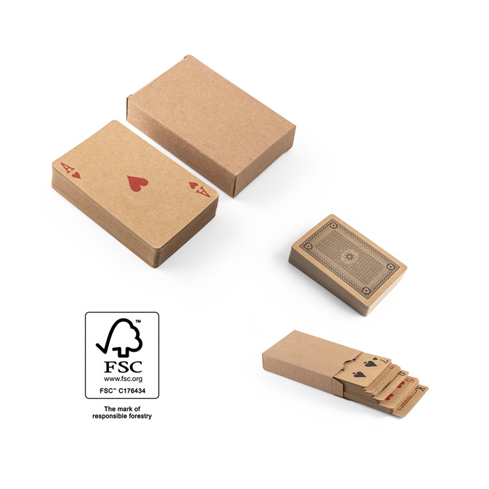 FISCHER. Deck of 54 classic cards in kraft paper, made from FSC™ certified material and other controlled materials