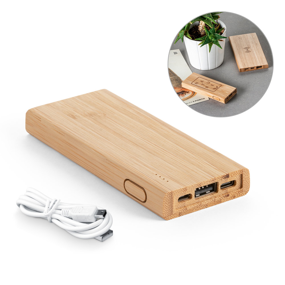 KOHN. Power bank 5.000 mAh in bamboo