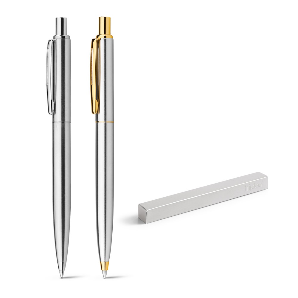 SILVERIO. Stainless steel ball pen with glossy body and clip