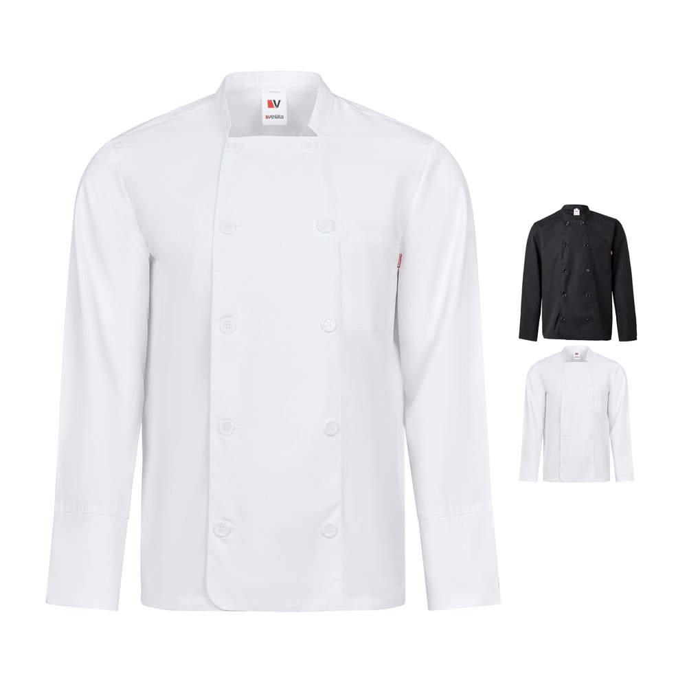 VL KALI. Long-sleeved kitchen jacket (175g/m²), in cotton (35%) and polyester (65%)