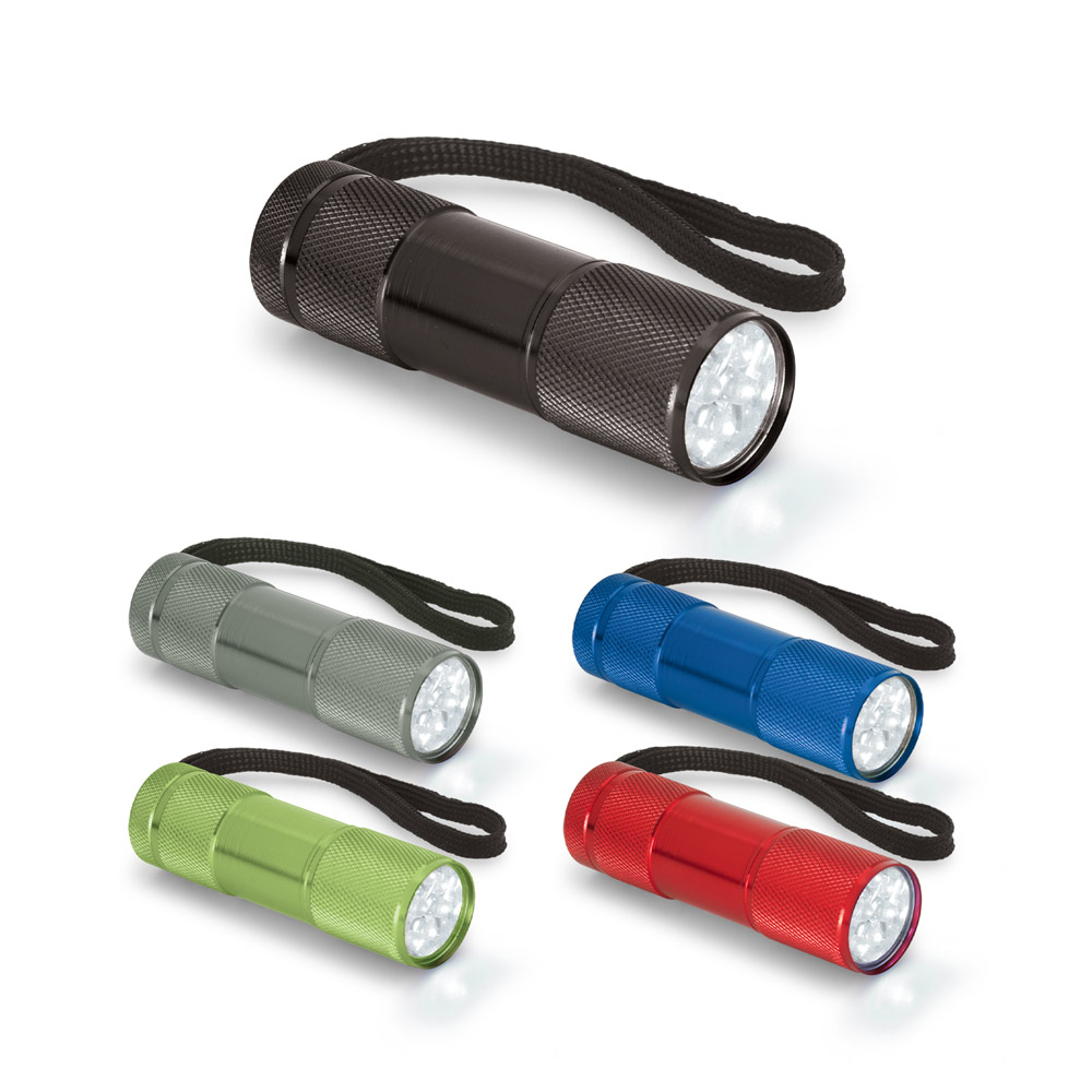 FLASHY. Aluminum flashlight with 9 LEDs