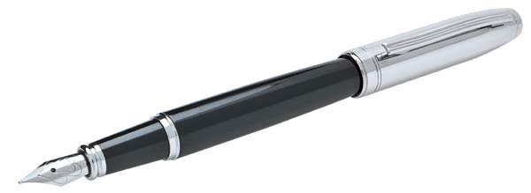 FOUNTAIN PEN BLACK / CHROMED