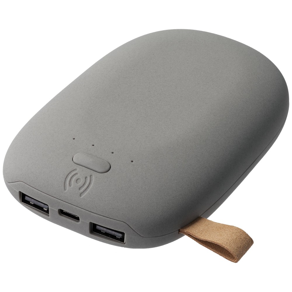 Stone Peeble Wireless Power Bank 9000 mAh, grey